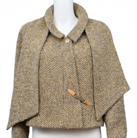 National Consignment Day - Tweed Metallic Gold Jacket With Matching Scarf | BRG