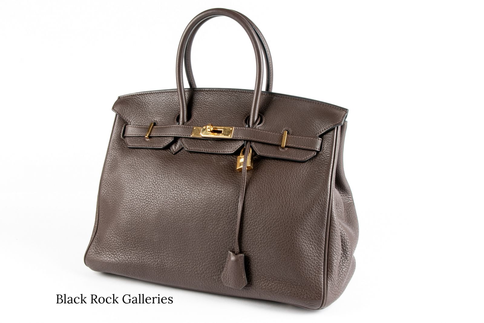 Chocolate Brown Hermes Birkin Bag with Gold-tone accents