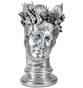 A pewter figura Piero sculptural Neptune head champagne bucket | BRG