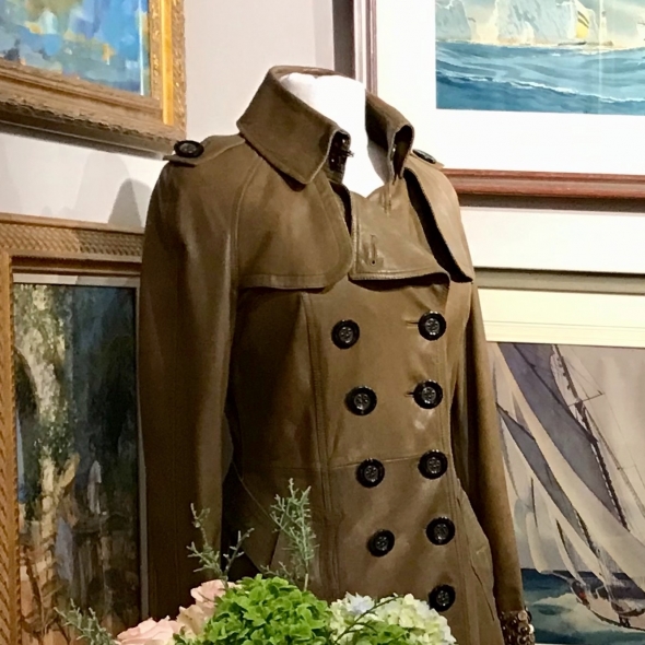 BRG's rare Burberry glove leather gladiator trench coat (item #232986) | BRG