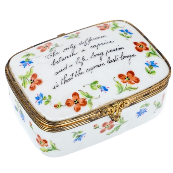 A white porcelain Tiffany & Co. box with a floral decoration | BRG