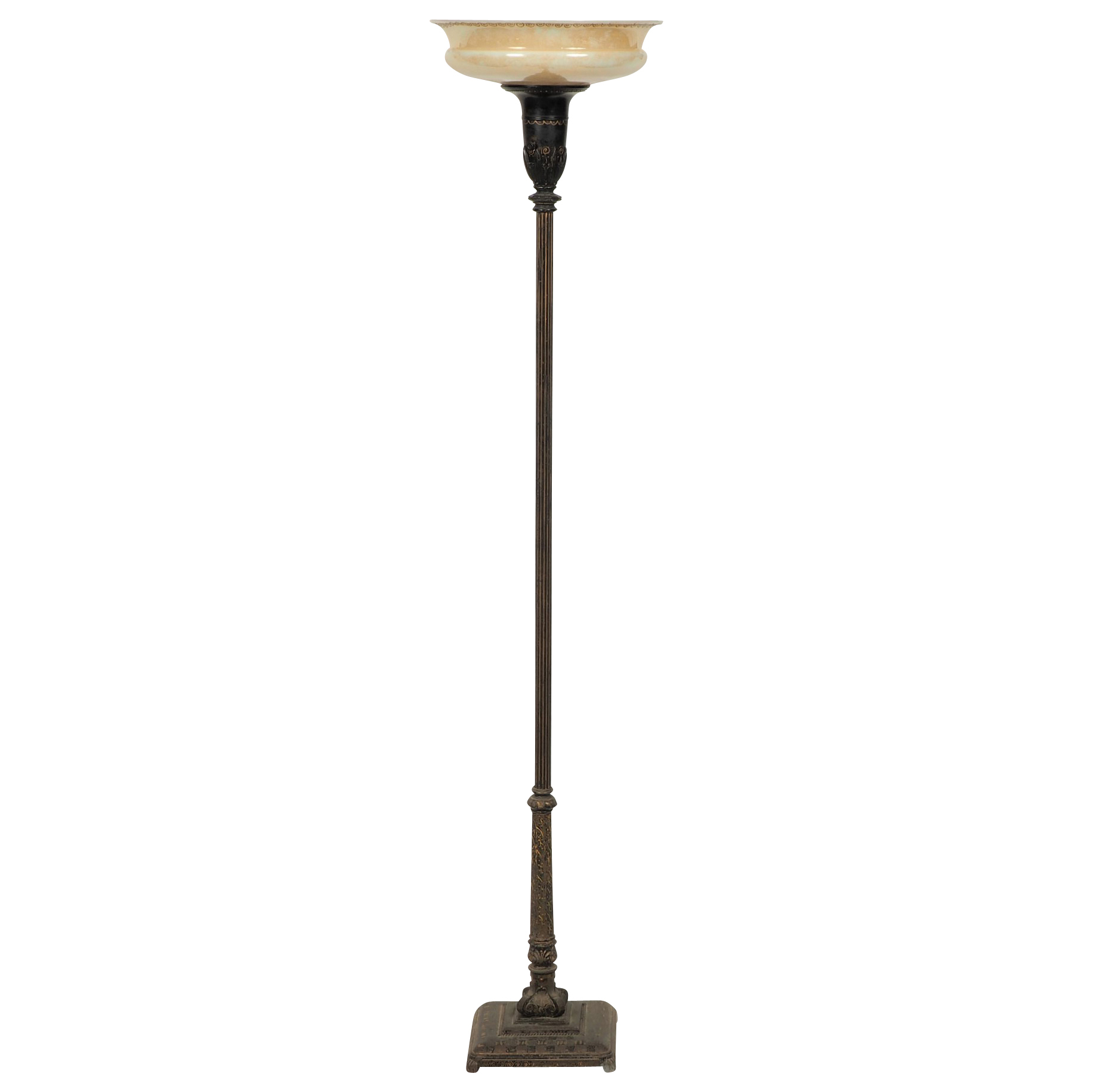 Vintage Floor Lamp With Glass Shade 52575 Black Rock Galleries