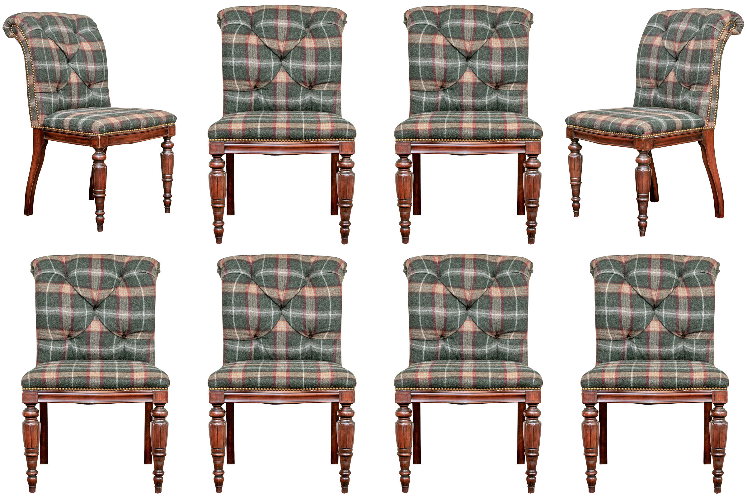 Set Of Eight Custom Ralph Lauren Upholstered Dining Chairs #159532 | Black  Rock Galleries