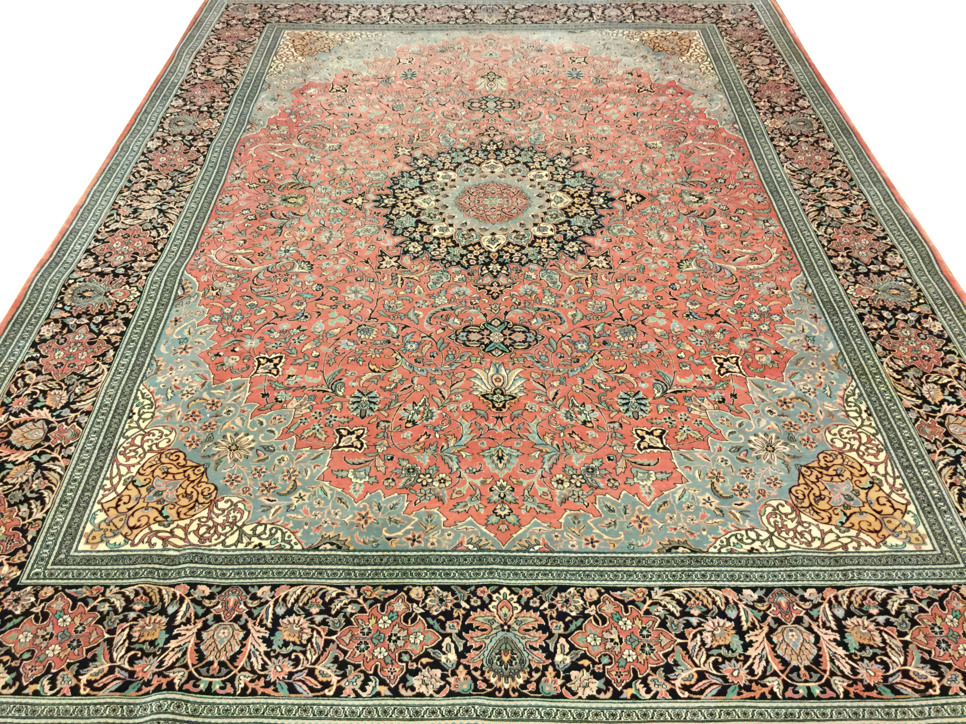 Very Finely Knotted Kashan Carpet 9' X 12" #69906 | Black Rock Galleries
