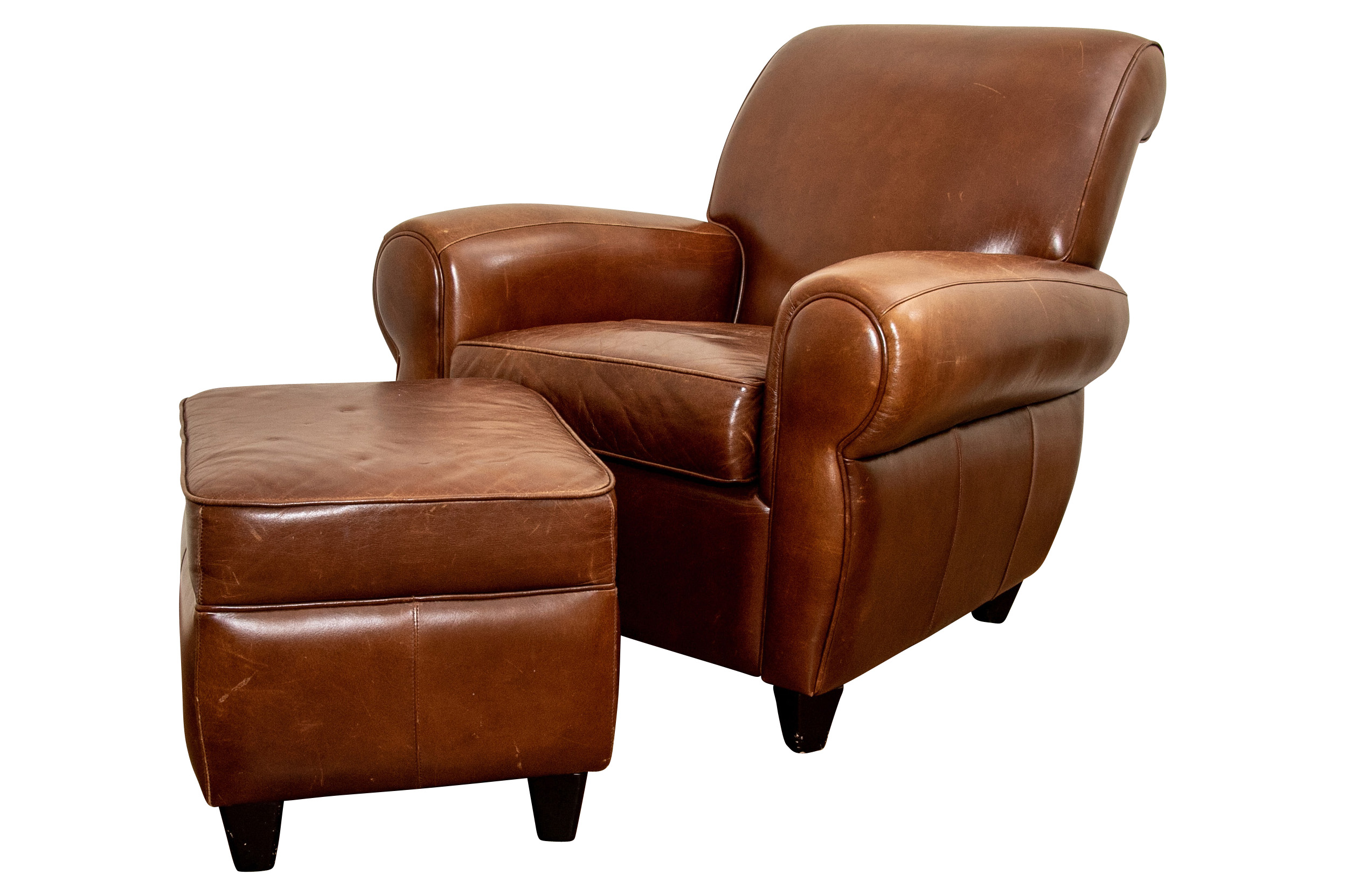 Leather Club Chair And Ottoman 87638, Club Chair With Ottoman Leather