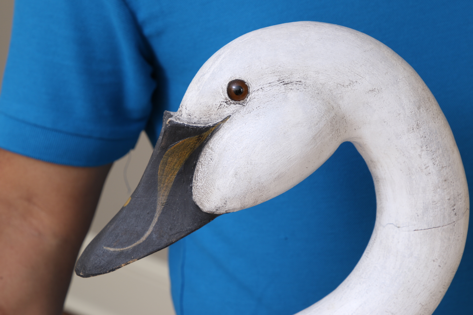 A Large And Heavy Artistian Signed Wood Swan #63344 ...