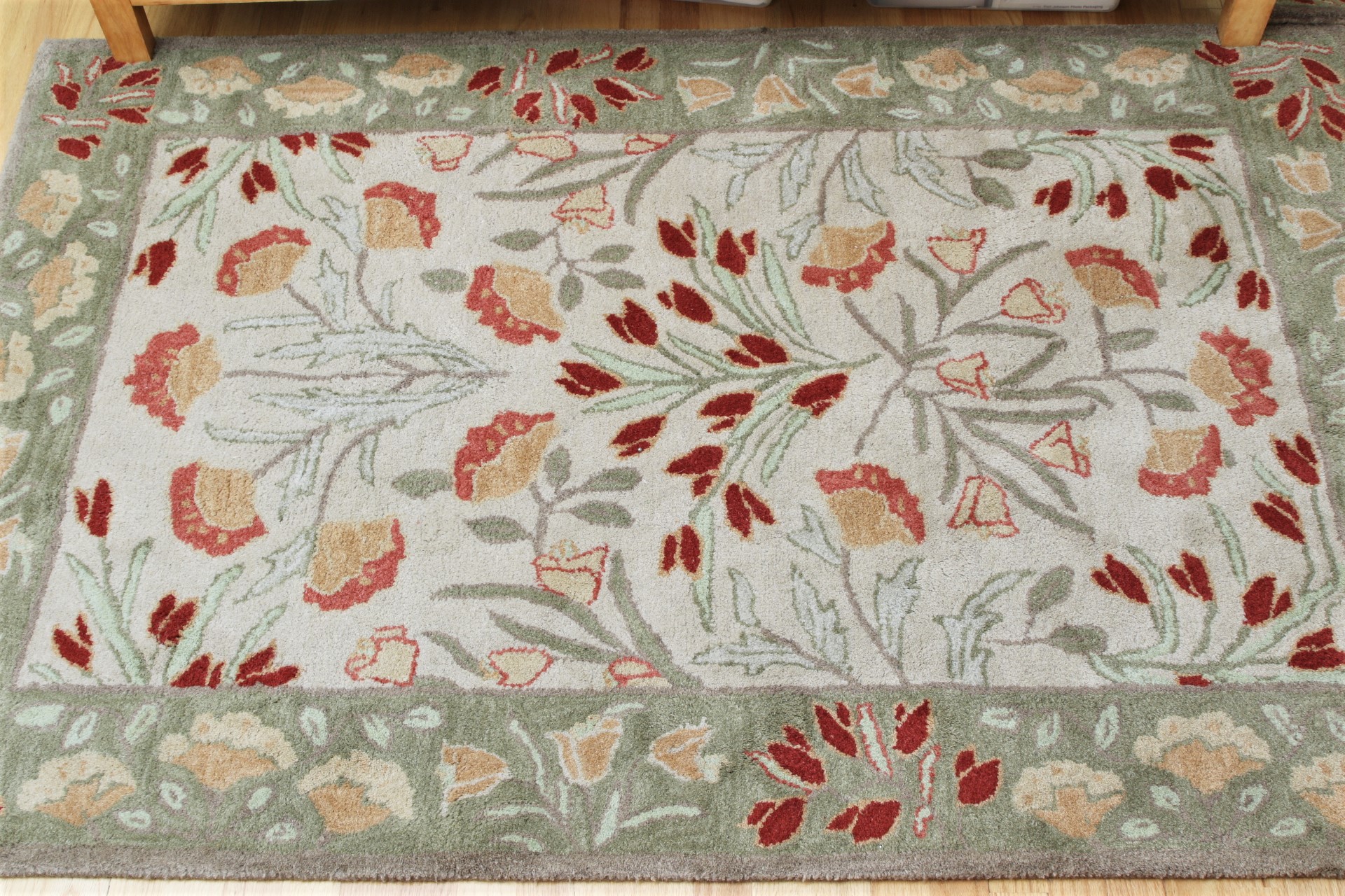 Pottery Barn Adeline Rug Multi Sage Green 4' X 6' Floral ...