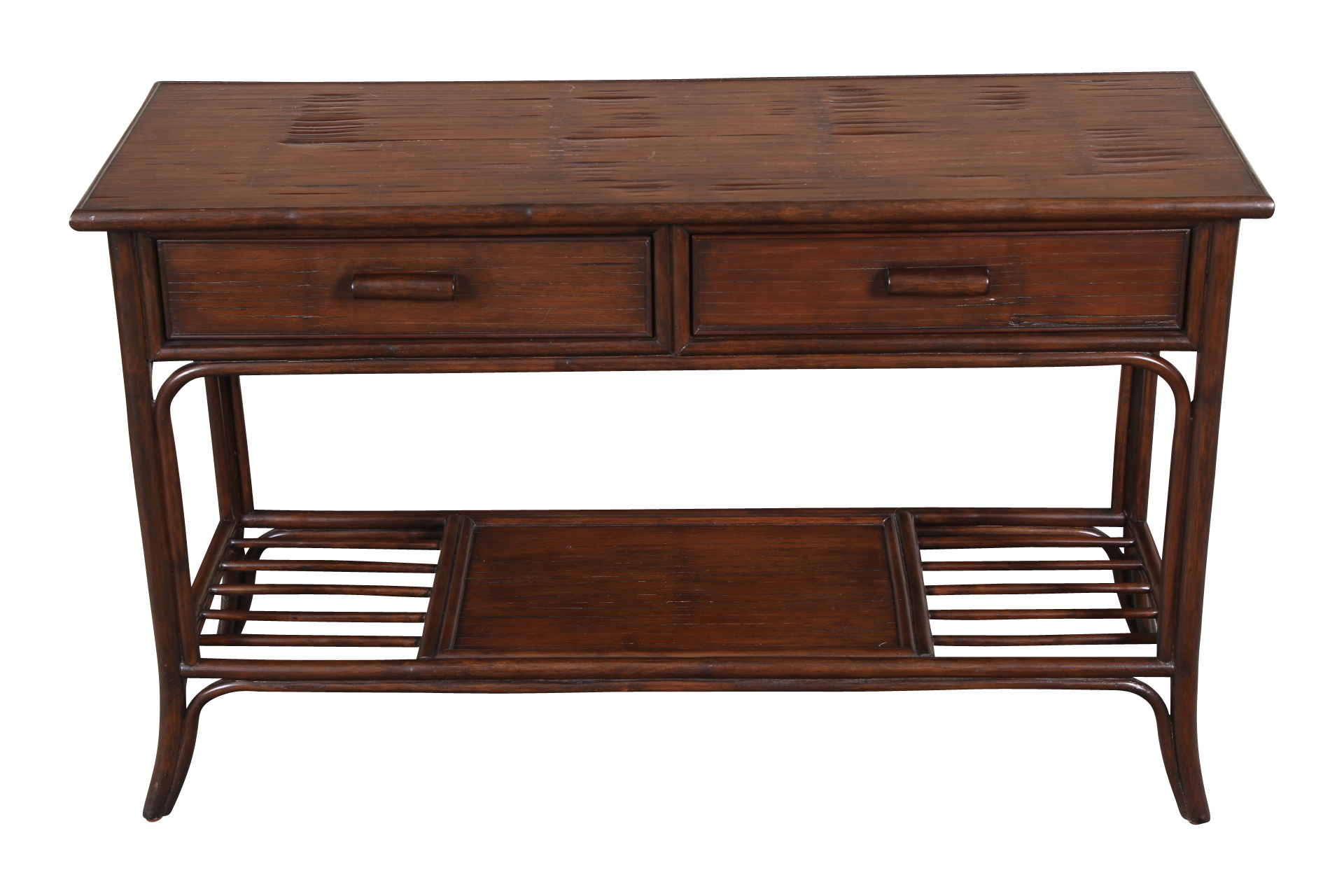 Quality Rattan Console Table With Drawers #70168 | Black ...