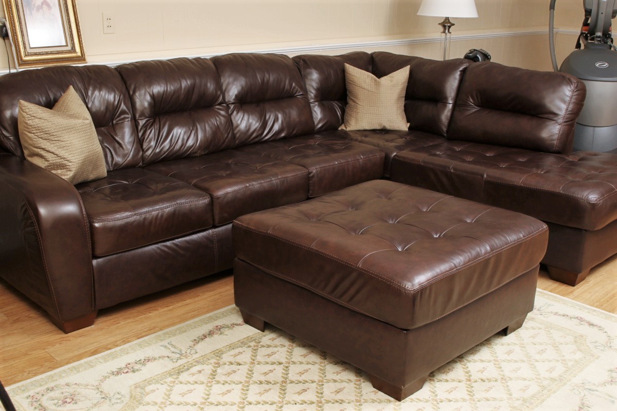 Ashley Furniture Faux Leather Sectional With Ottoman ...