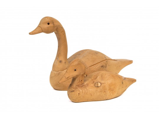 Two Carved Wood Decoys