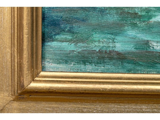 Arthur J. Laws (Am., 1894-1960, NY) Oil On Artist Board, Fishing Boats At Dock