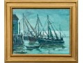 Arthur J. Laws (Am., 1894-1960, NY) Oil On Artist Board, Fishing Boats At Dock