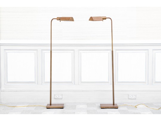 Pair Of Vintage Brass Pharmacy Reading Lamps