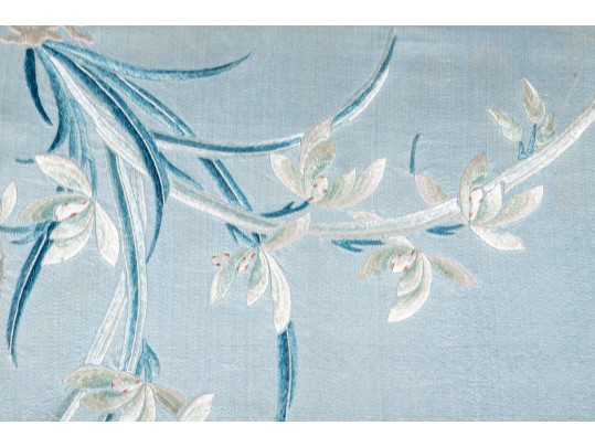 Gilt Framed Chinese Embroidered Floral Panel 