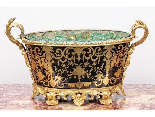French Style Faux Boulle Work Gilt Bronze Jardiniere