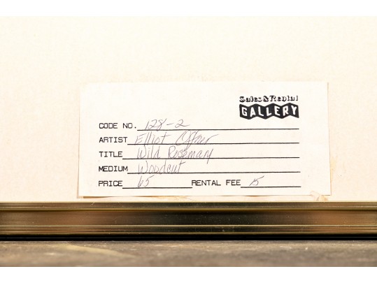 Elliott Offner (Am., 1931-2010) Woodcut Print, Wild Rosemary Plant