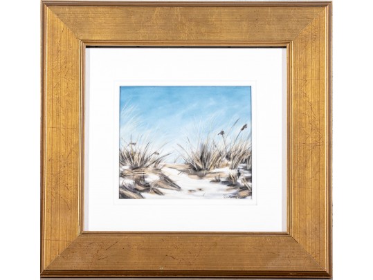 Leslie S. Smith, Contemporary Pastel On Paper, Shore Landscape In Winter