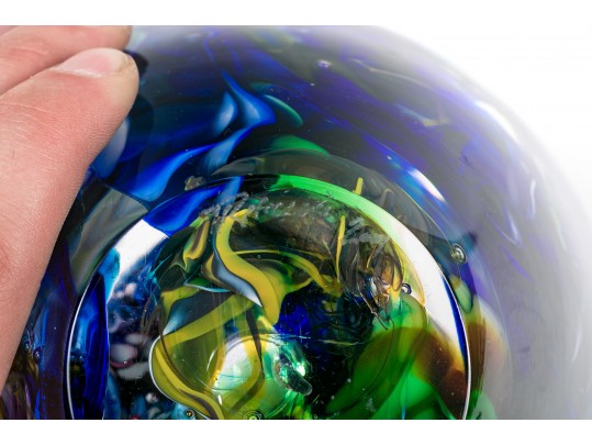 Contemporary Signed Fine Art Glass Bowl