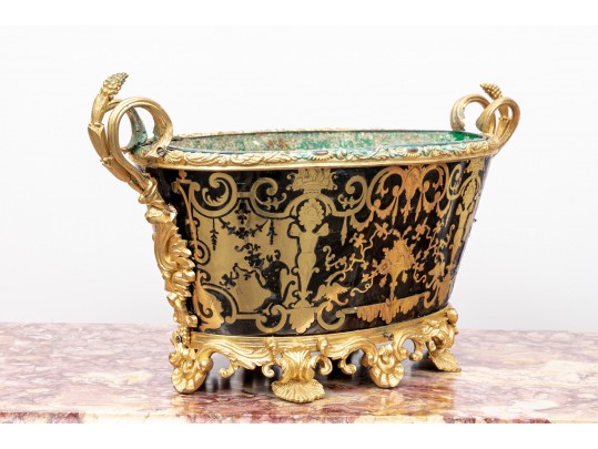 French Style Faux Boulle Work Gilt Bronze Jardiniere