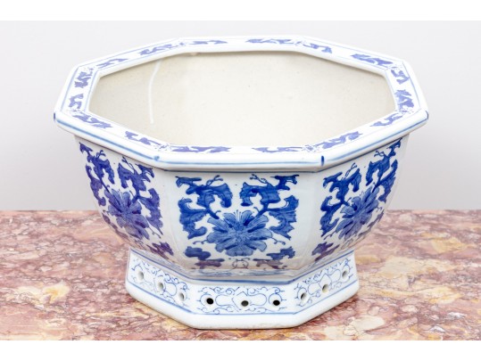 Chinese Blue And White Porcelain Jardiniere