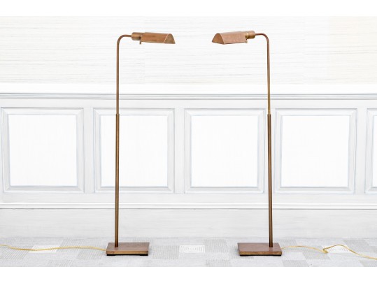 Pair Of Vintage Brass Pharmacy Reading Lamps