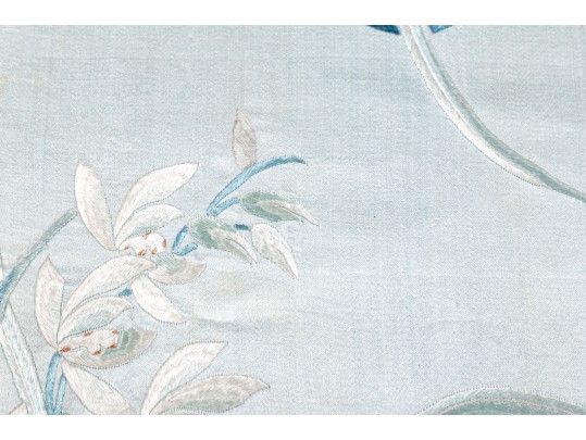 Gilt Framed Chinese Embroidered Floral Panel 