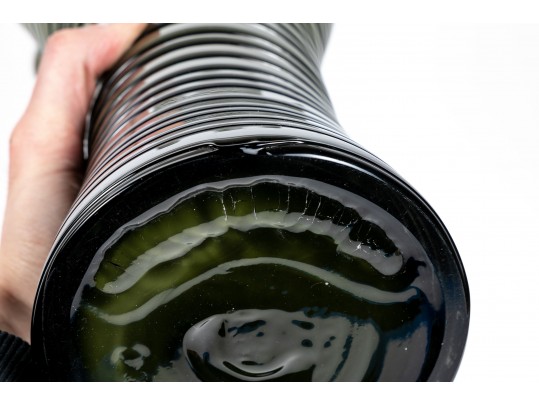 Tall Vintage Cased Art Glass Ruffle Rim Vase