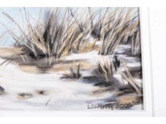 Leslie S. Smith, Contemporary Pastel On Paper, Shore Landscape In Winter