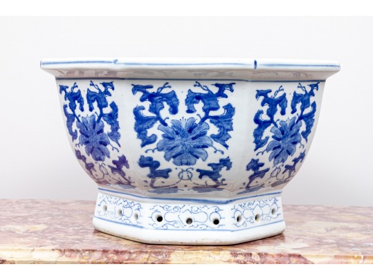 Chinese Blue And White Porcelain Jardiniere