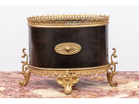 Vintage Decorative French Style Metal Jardiniere