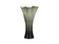 Tall Vintage Cased Art Glass Ruffle Rim Vase