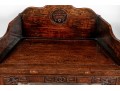 Chinese Carved Wood Throne Chair / Bench