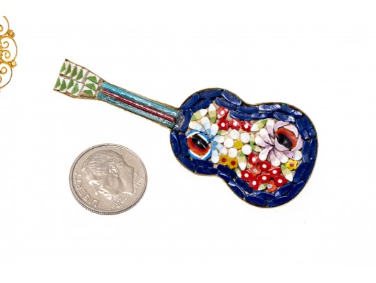 Colorful Lot Of Assorted Micro Mosaic, Enamel And Floral Costume Jewelry