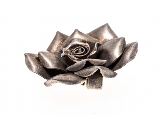 Lot Of Assorted Sterling Silver And Silver Plated Rose Motif Jewelry Pieces