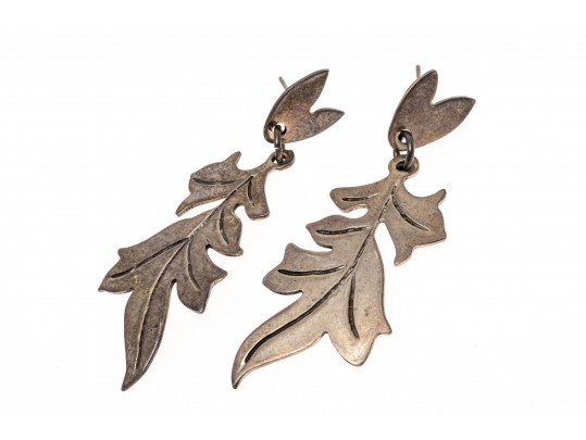 Lot Of Handsome Assorted Sterling Silver Leaf Motif Jewelry Pieces