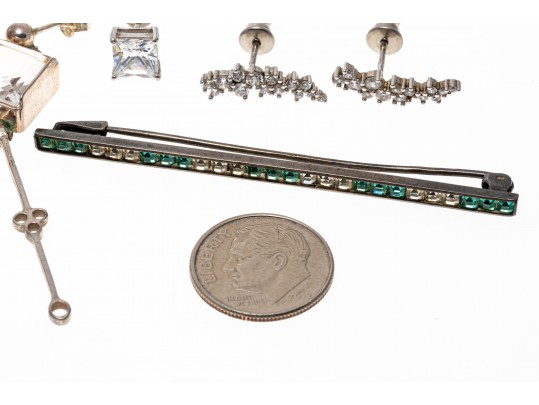 Lot Of Assorted Sparkling Sterling Silver And CZ Jewelry