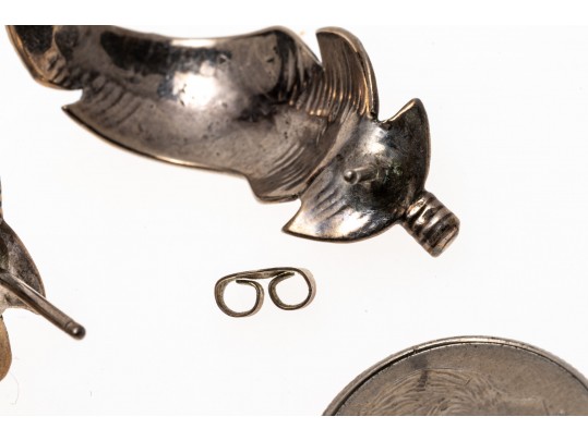 Lot Of Assorted Sterling Silver Bird And Feather Motif Jewelry