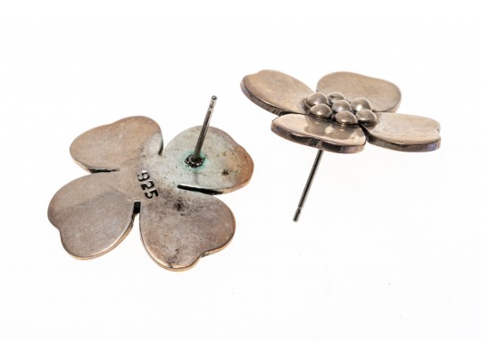 Lot Of Pretty Assorted Sterling Silver And Silver Plate Flower Motif Jewelry Pieces