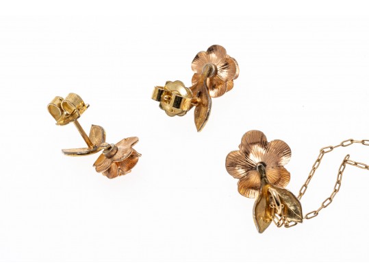 Group Of Stylish Gold Filled Jewelry With Gold Front Cufflinks