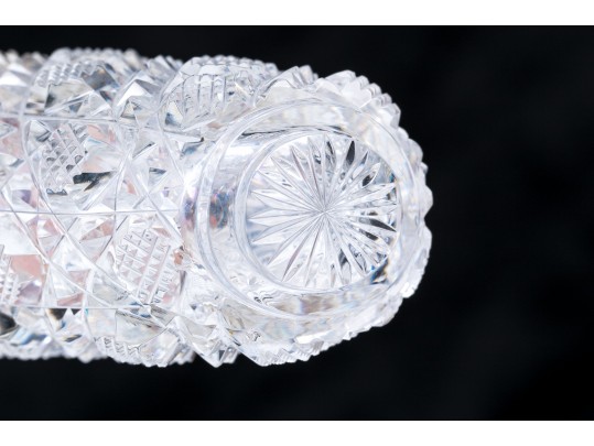 1886 Antique English Crystal Glass Bottle And Sterling Lid