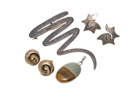 Lot Of Assorted Sterling Silver, Silver Plate And Gold Accented Jewelry