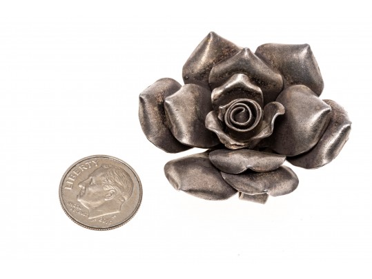 Lot Of Assorted Sterling Silver And Silver Plated Rose Motif Jewelry Pieces