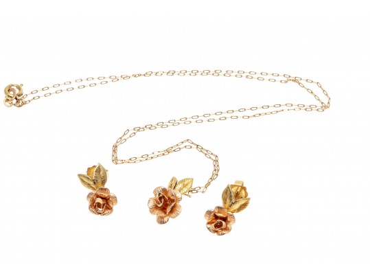 Group Of Stylish Gold Filled Jewelry With Gold Front Cufflinks