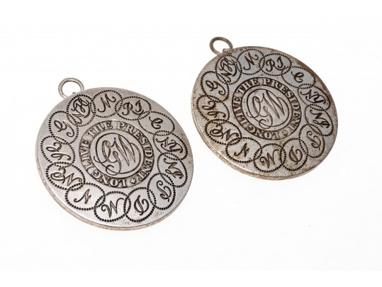 Lot Of Two Stieff Sterling Silver George Washington President Replica Pendants