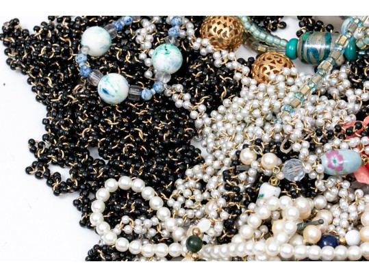 Colorful Lot Of Assorted Costume Jewelry Beads 