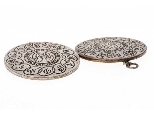 Lot Of Two Stieff Sterling Silver George Washington President Replica Pendants