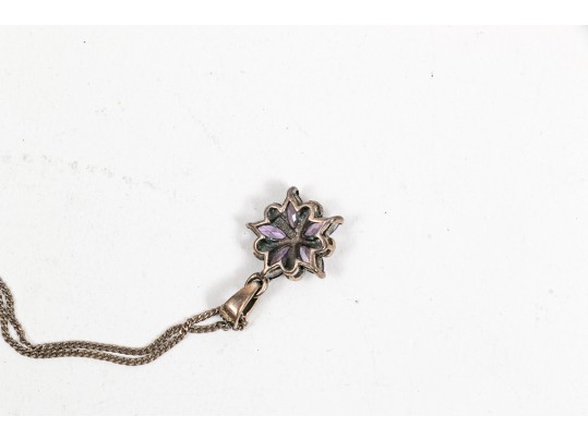 Sterling And Marcasite Earrings, Necklace And Bar Pin