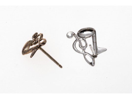 Lot Of Fun Assorted Sterling Silver Musical Motif Jewelry