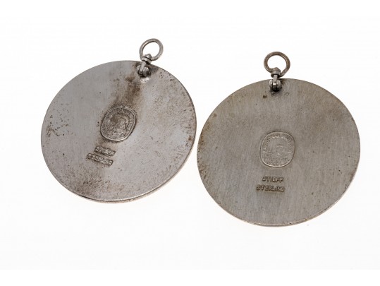 Lot Of Two Stieff Sterling Silver George Washington President Replica Pendants