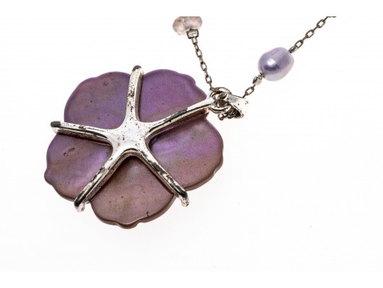 Lovely Lot Of Four Assorted Necklaces, Including Jet, Abalone, And Cultured Freshwater Pearl